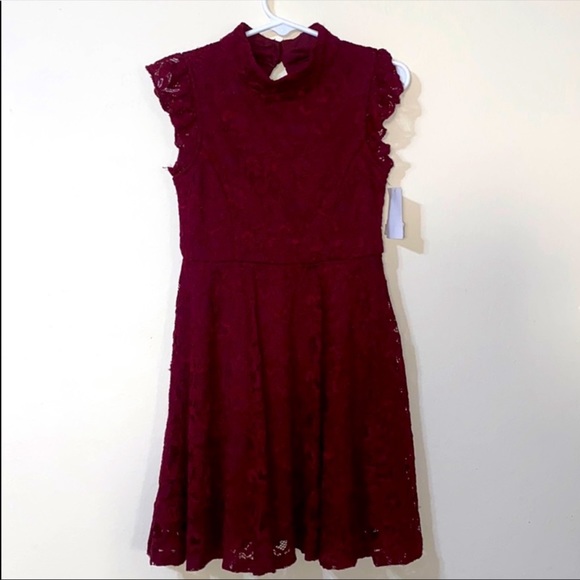 Zenzie Other - Zenzie Girls Burgundy Lace Dress, size 4/5